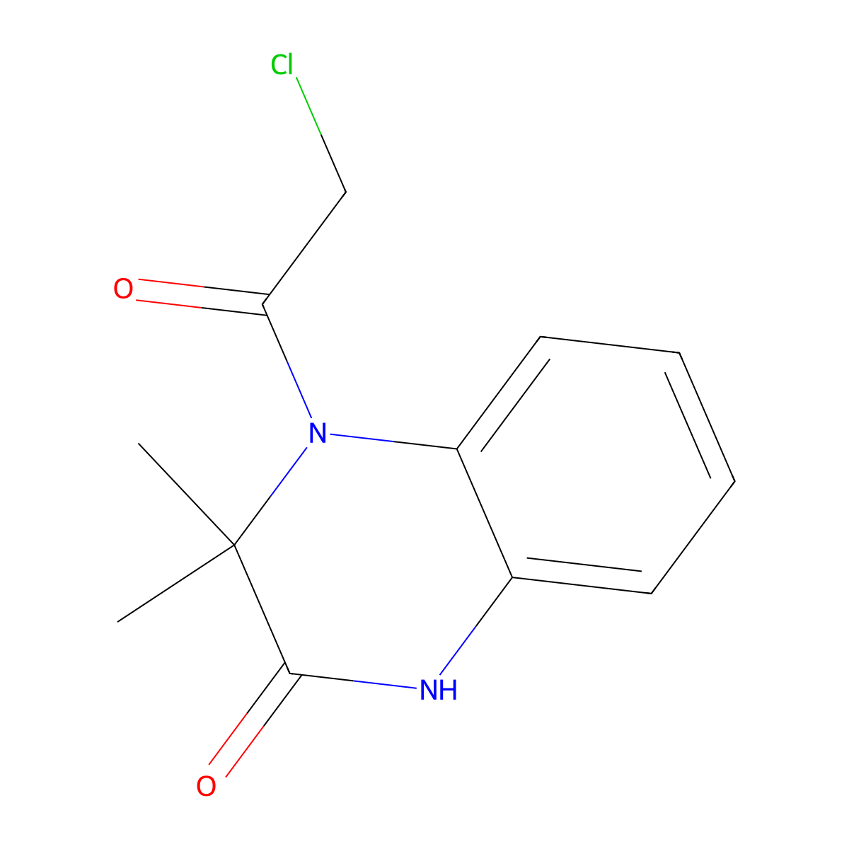 4-(2-Chloroacetyl)-3,3-dimethyl-1,2,3,4-tetrahydroquinoxalin-2-one molecular structure, CAS 727717-71-7