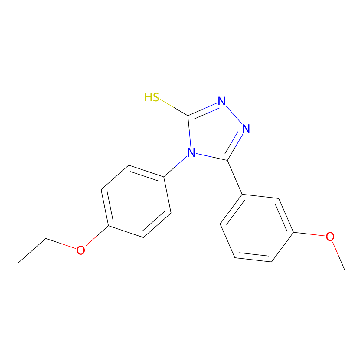 4-(4-ethoxyphenyl)-5-(3-methoxyphenyl)-4H-1,2,4-triazole-3-thiol molecular structure, CAS 727717-74-0