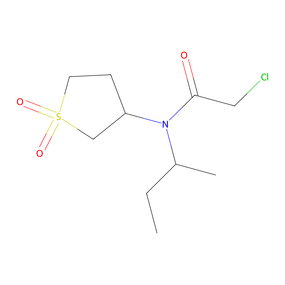 N-(Butan-2-yl)-2-chloro-N-(1,1-dioxo-1lambda6-thiolan-3-yl)acetamide molecular structure, CAS 727718-05-0