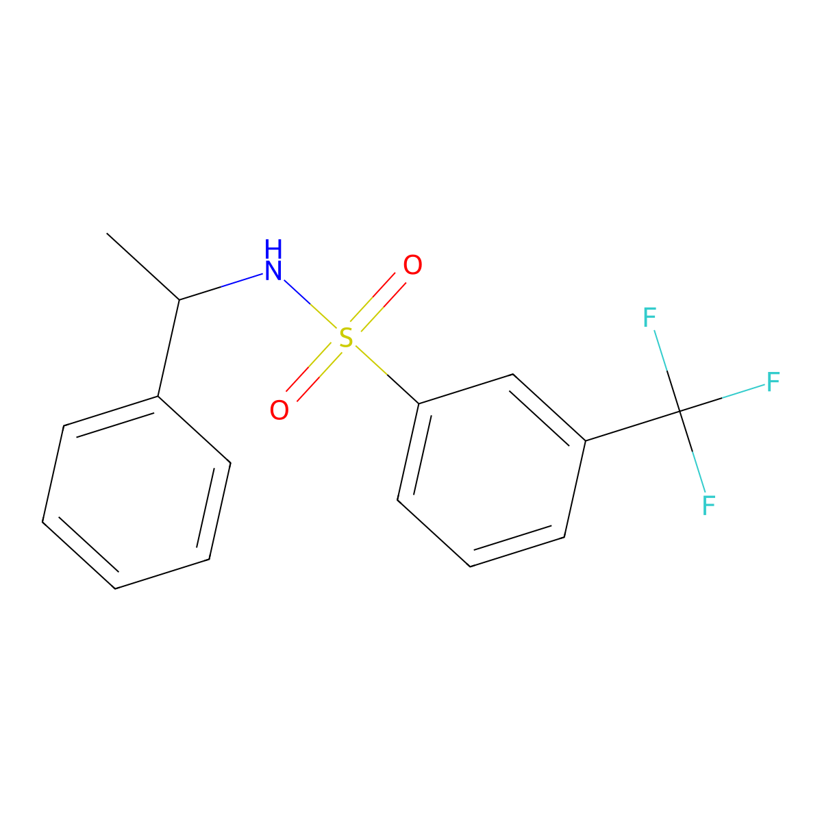 N-(1-phenylethyl)-3-(trifluoromethyl)benzenesulfonamide molecular structure, CAS 727718-07-2