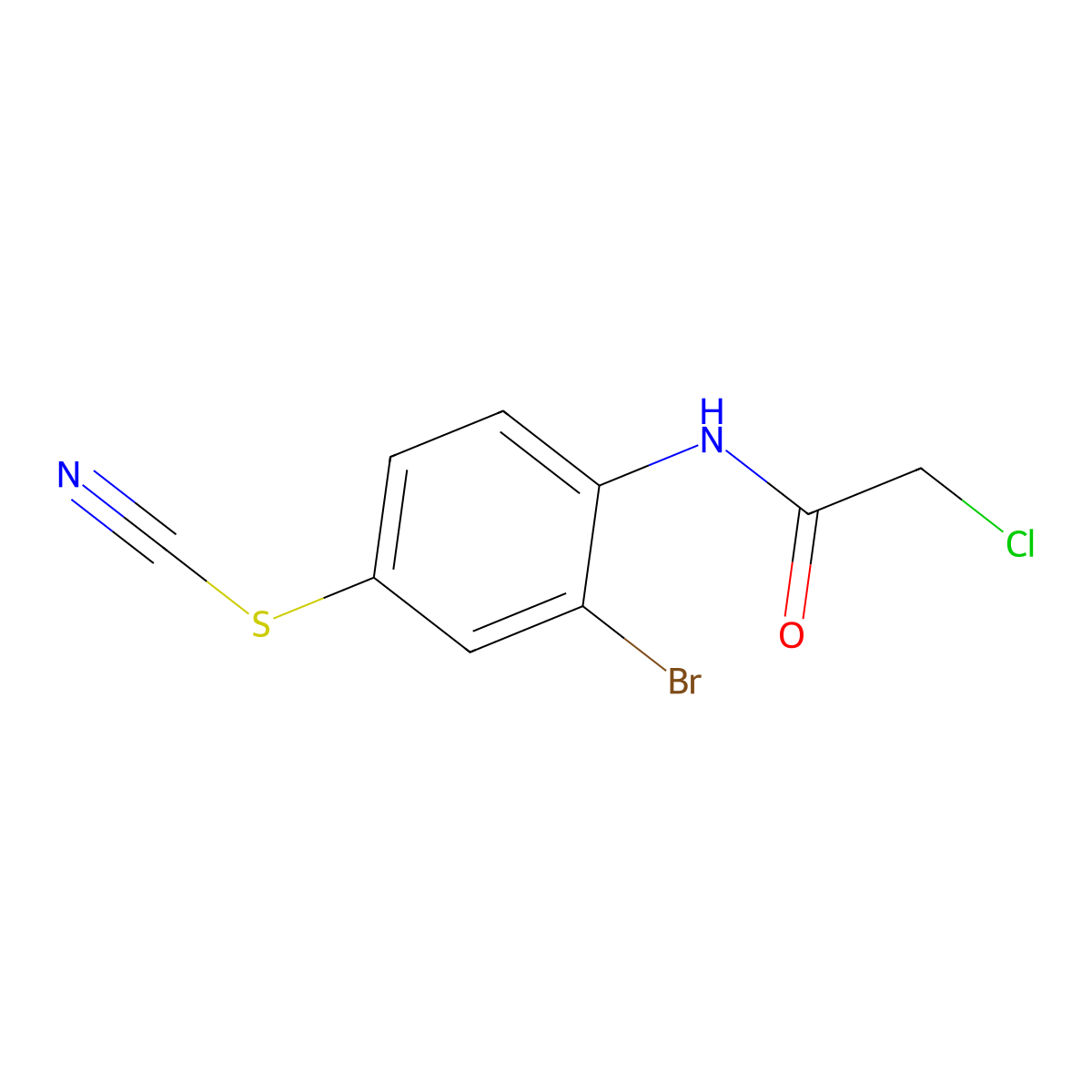 N-[2-bromo-4-(cyanosulfanyl)phenyl]-2-chloroacetamide molecular structure, CAS 727718-13-0