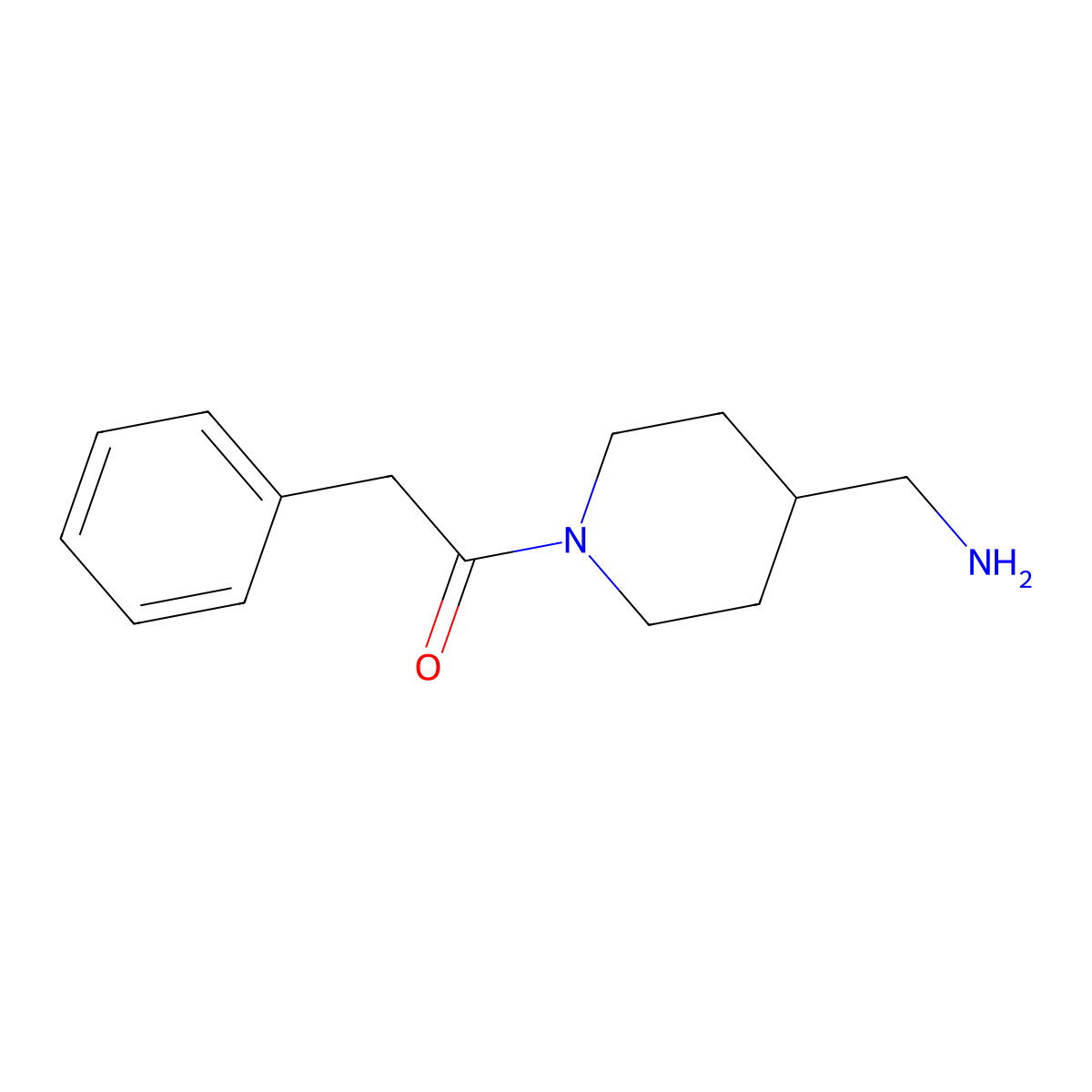 1-(4-(Aminomethyl)piperidin-1-yl)-2-phenylethan-1-one molecular structure, CAS 727719-96-2