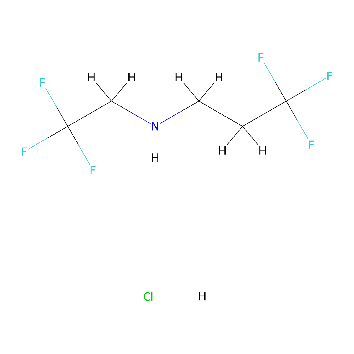 (2,2,2-Trifluoroethyl)(3,3,3-trifluoropropyl)amine hydrochloride molecular structure, CAS 727732-15-2