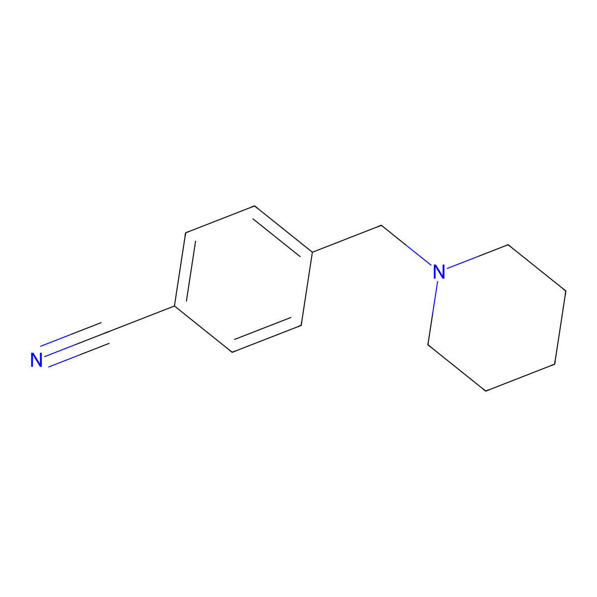 4-(Piperidin-1-ylmethyl)benzonitrile molecular structure, CAS 727733-92-8