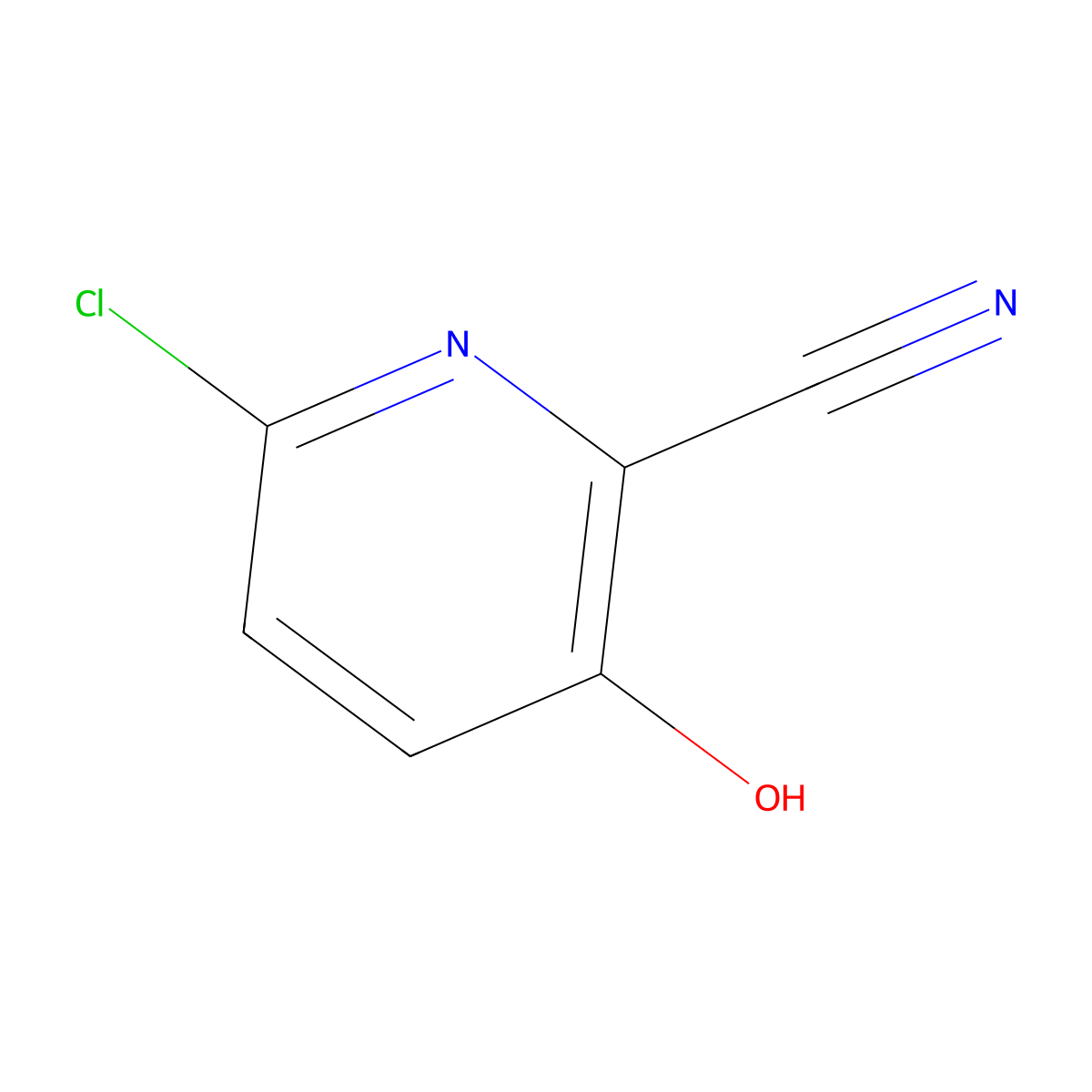 2-Pyridinecarbonitrile, 6-chloro-3-hydroxy- molecular structure, CAS 727736-70-1