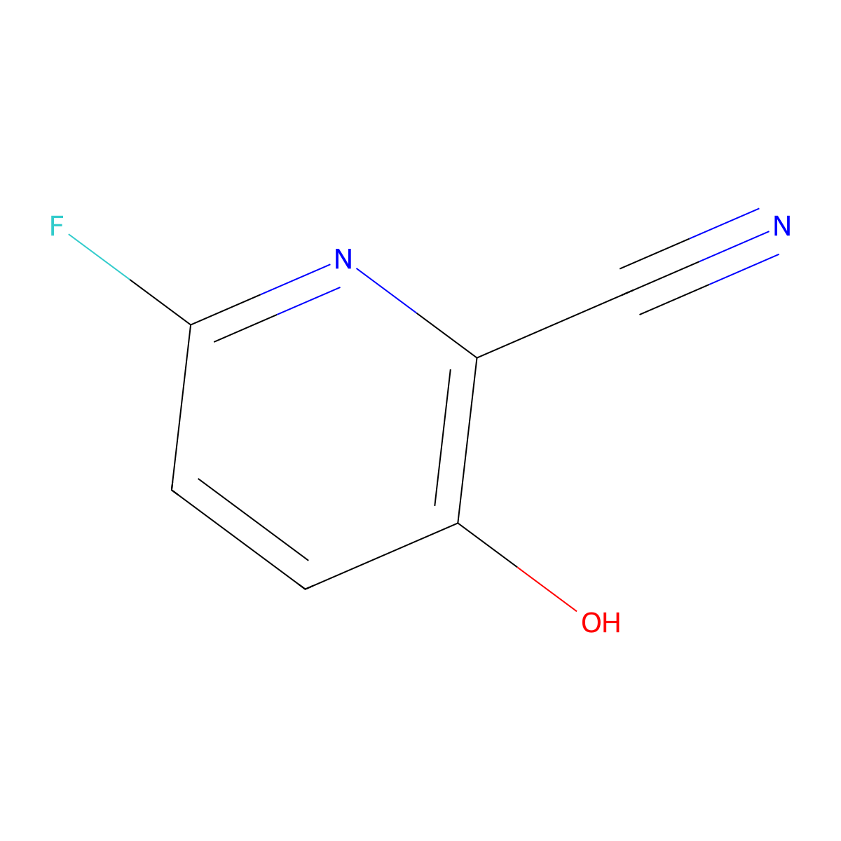 6-Fluoro-3-hydroxypicolinonitrile molecular structure, CAS 727736-71-2