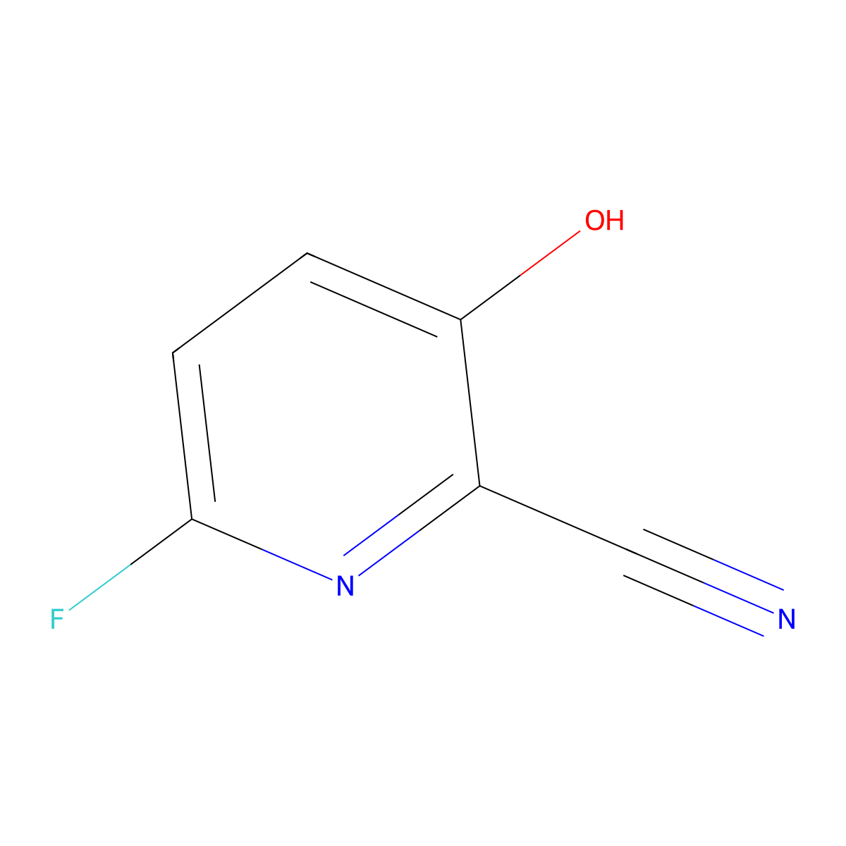 6-Fluoro-3-hydroxypicolinonitrile molecular structure, CAS 727736-71-2