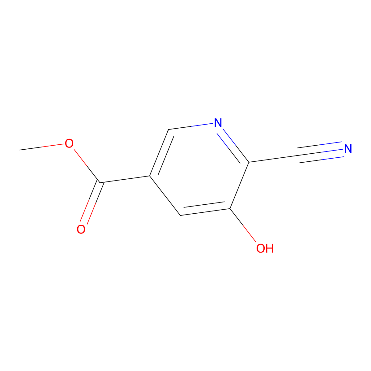 Methyl 6-cyano-5-hydroxynicotinate molecular structure, CAS 727736-74-5