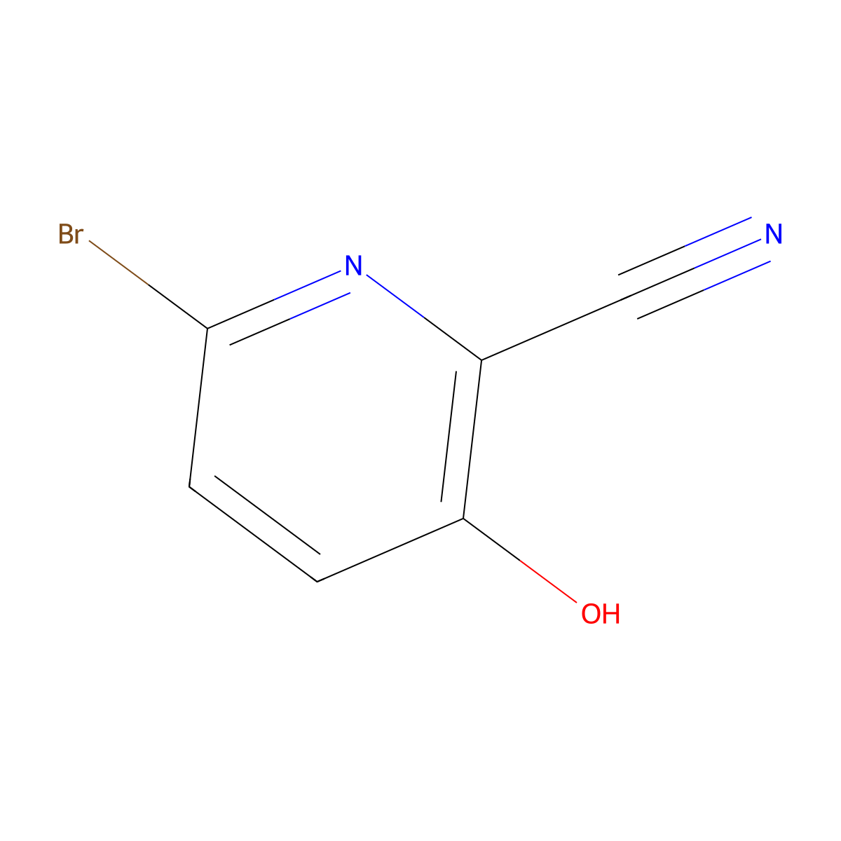6-Bromo-3-hydroxypyridine-2-carbonitrile molecular structure, CAS 727737-00-0