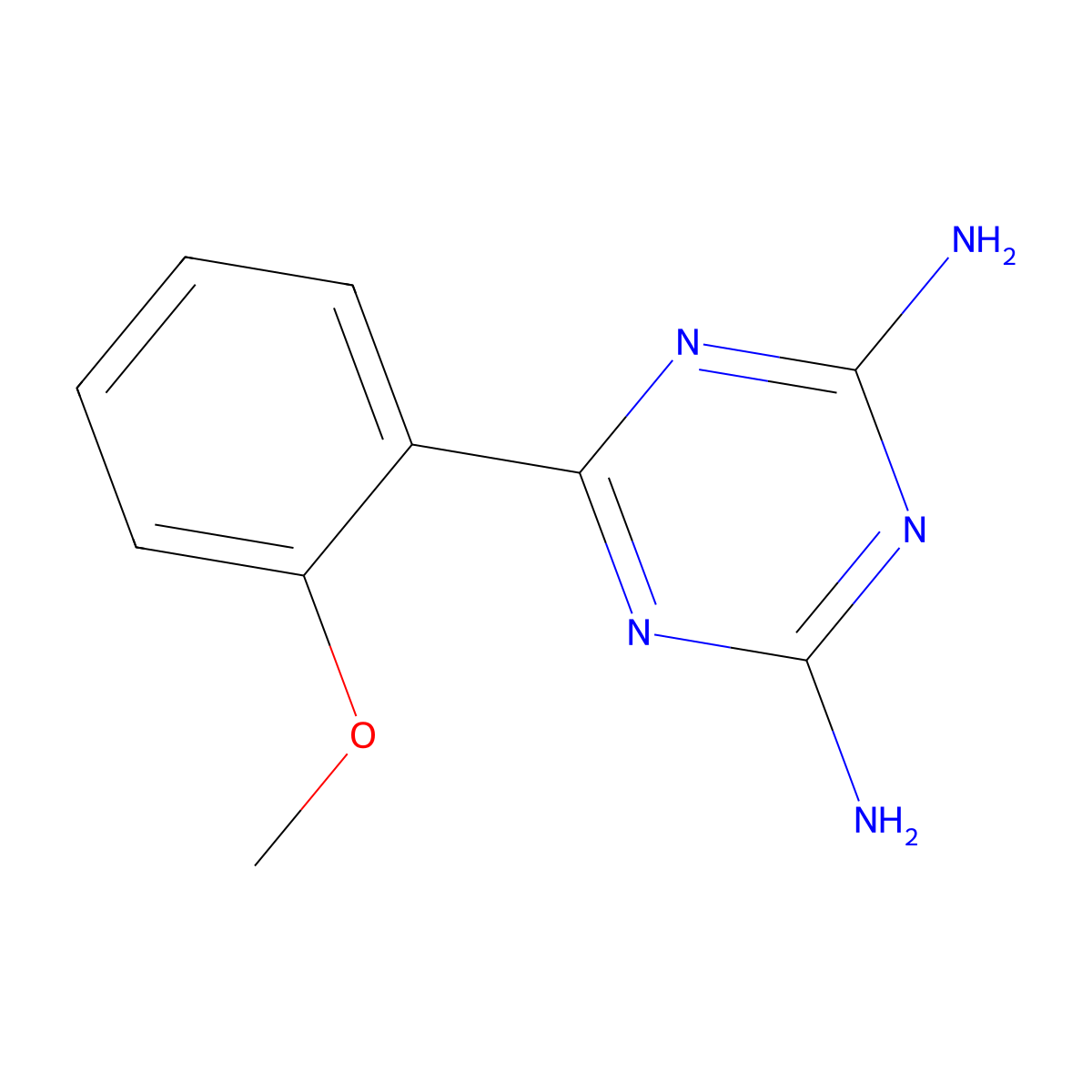 6-(2-Methoxyphenyl)-1,3,5-triazine-2,4-diamine molecular structure, CAS 72775-80-5