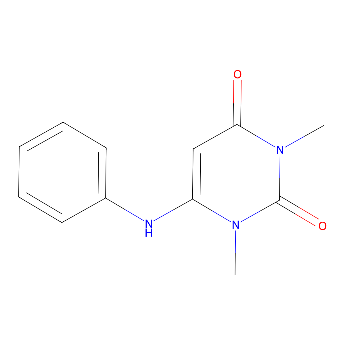 6-Anilino-1,3-dimethylpyrimidine-2,4-dione molecular structure, CAS 7278-51-5