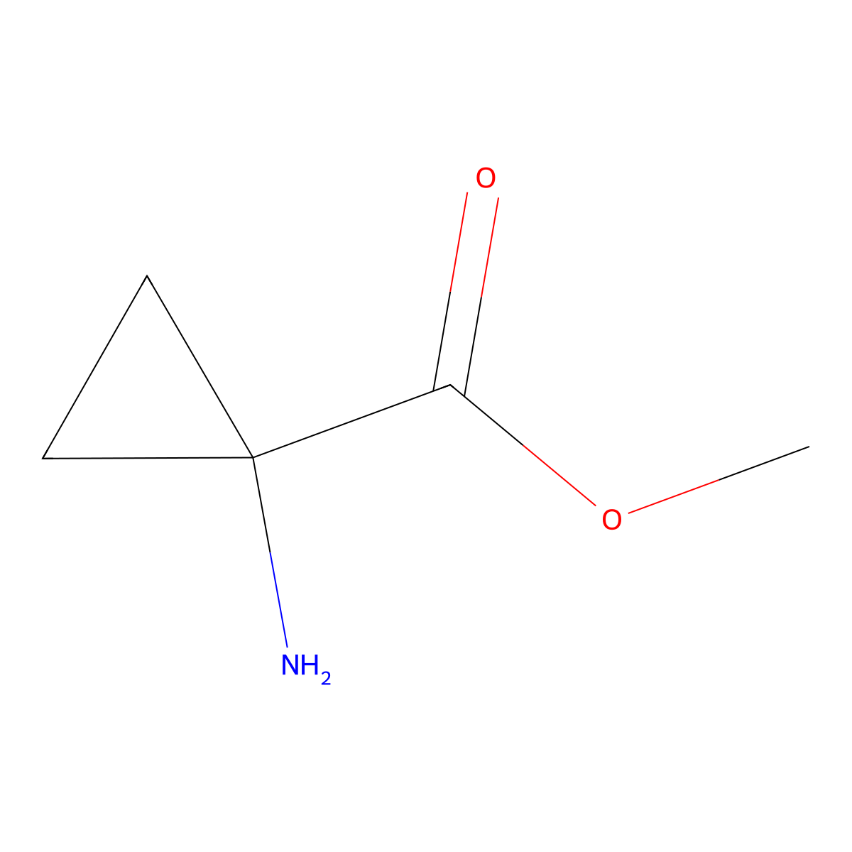 Methyl 1-aminocyclopropanecarboxylate molecular structure, CAS 72784-43-1