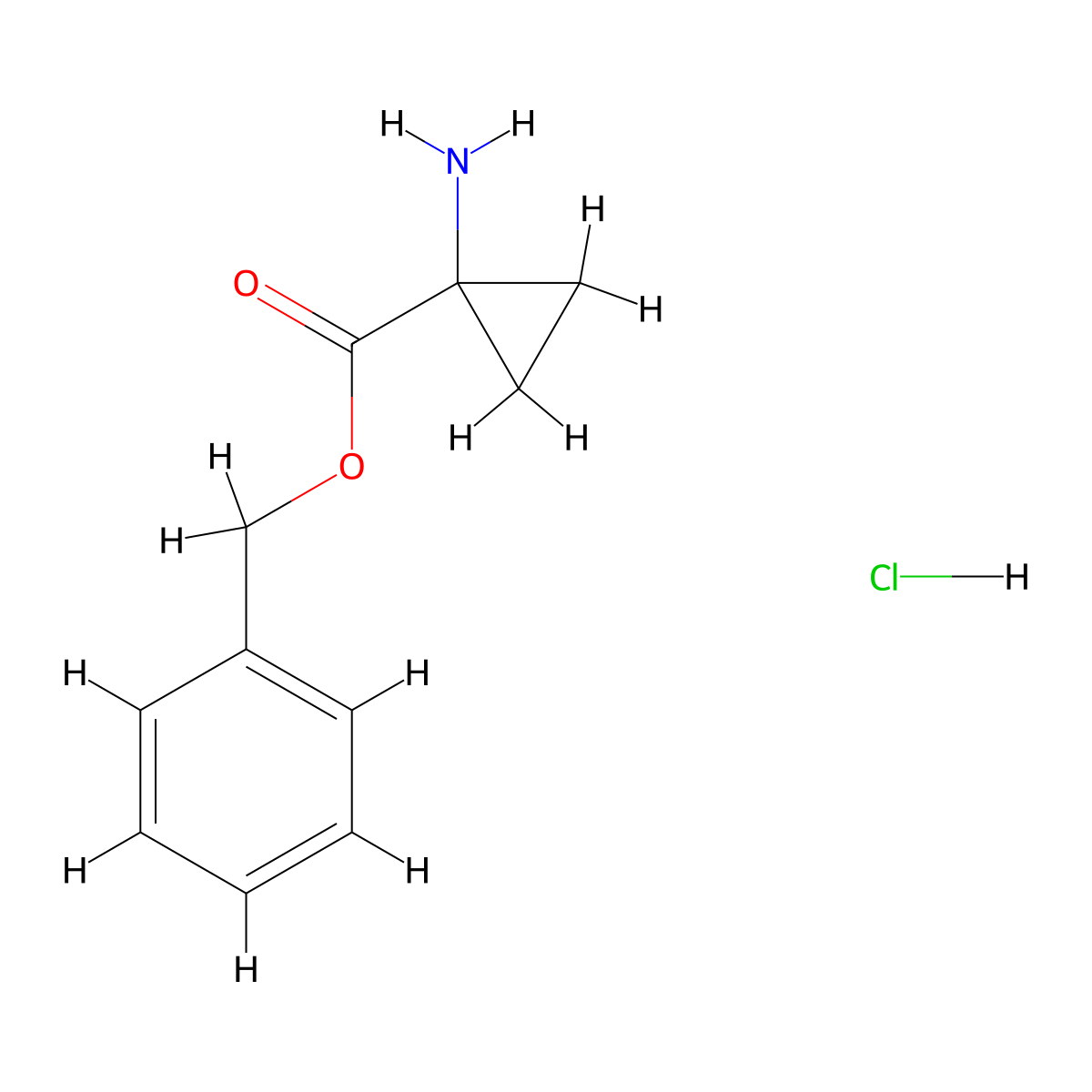 Benzyl 1-amino-cyclopropanecarboxylate hydrochloride molecular structure, CAS 72784-44-2