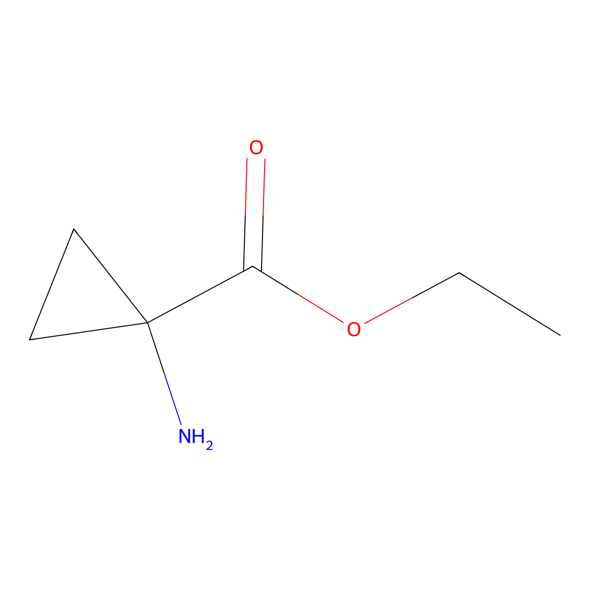 Ethyl 1-aminocyclopropanecarboxylate molecular structure, CAS 72784-47-5