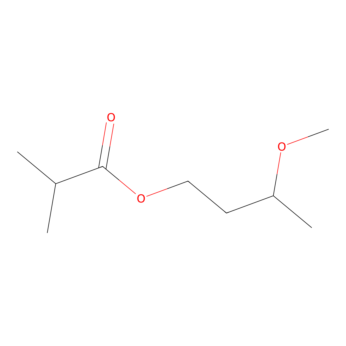 Propanoic acid, 2-methyl-, 3-methoxybutyl ester molecular structure, CAS 72785-13-8