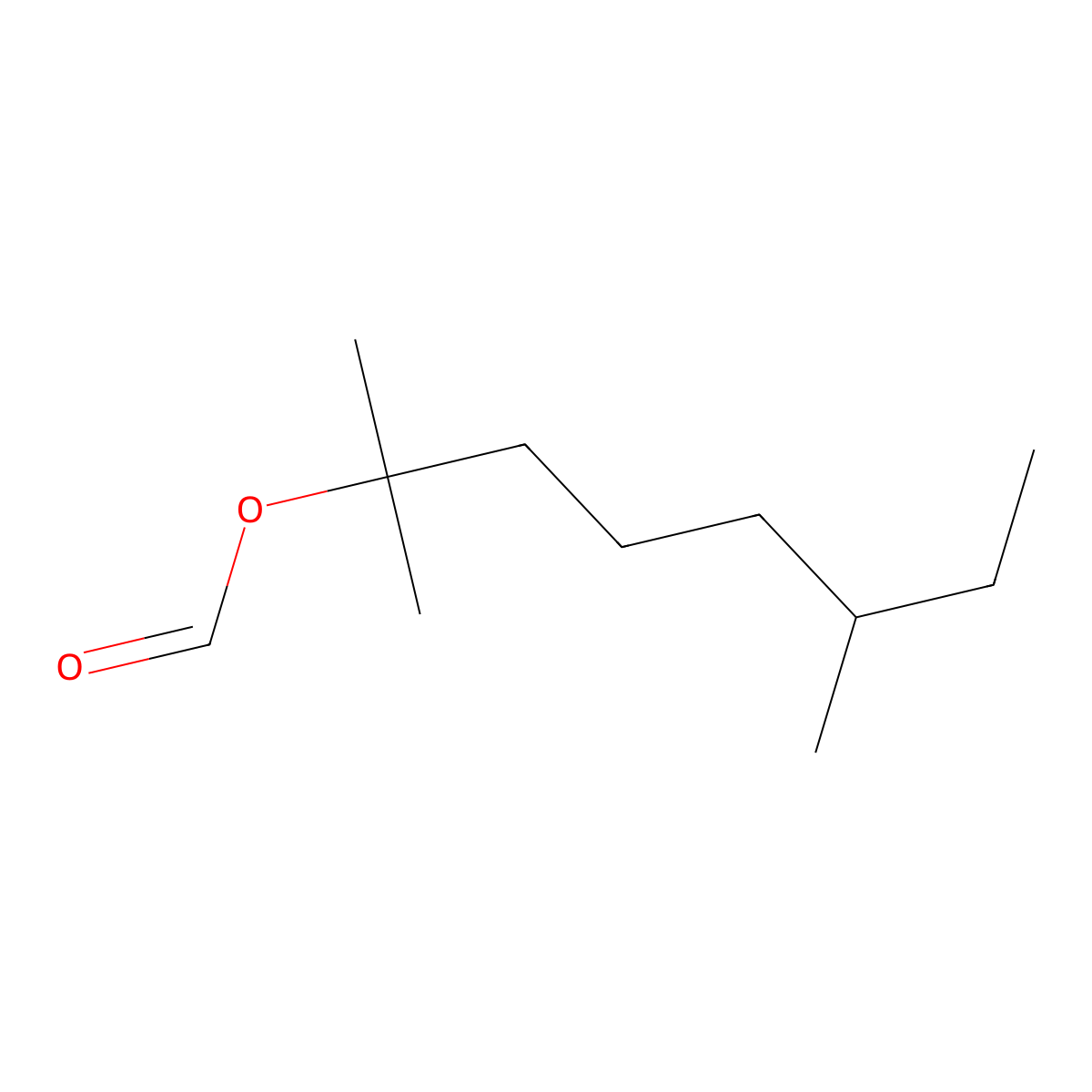 2-Octanol, 2,6-dimethyl-, 2-formate molecular structure, CAS 72785-17-2