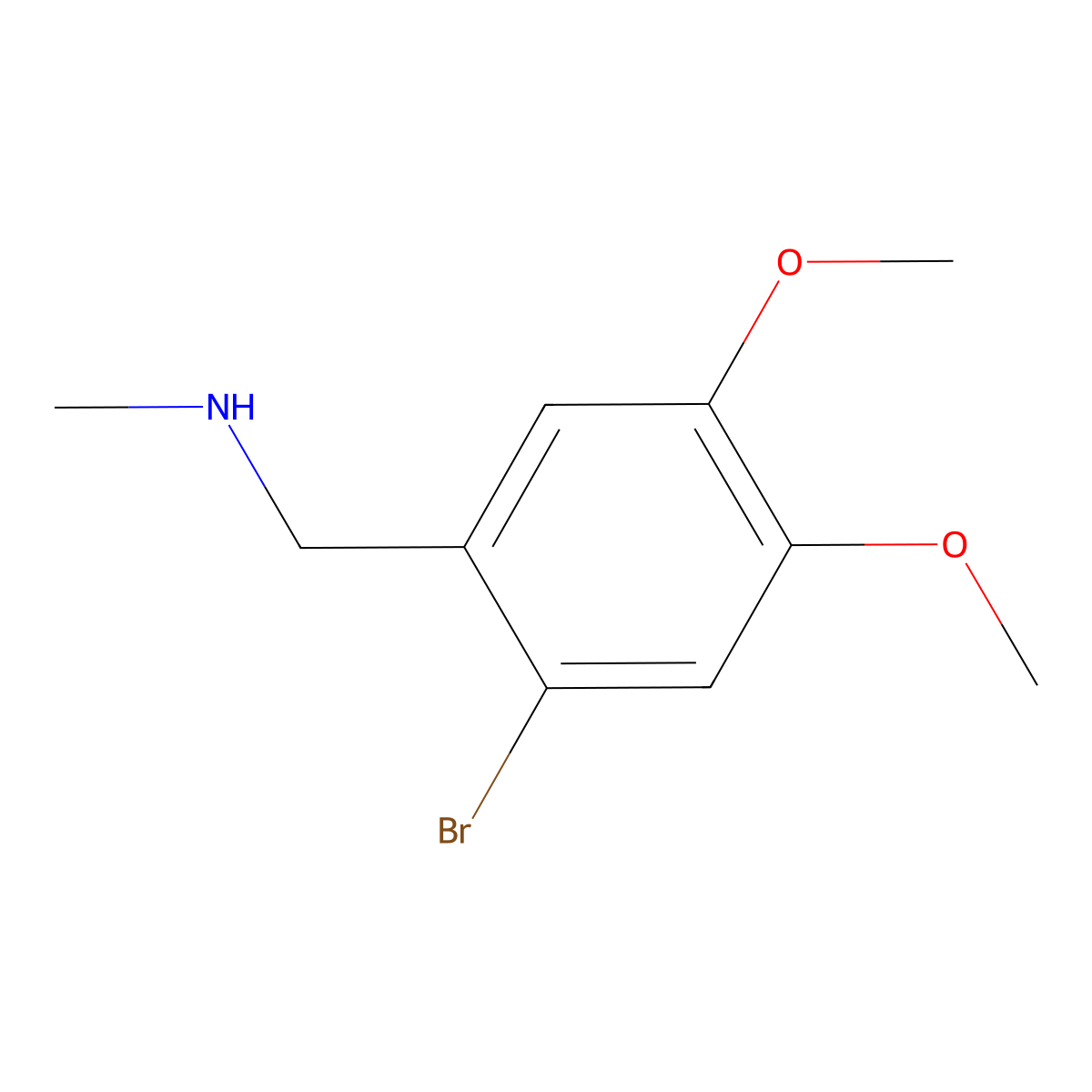 [(2-Bromo-4,5-dimethoxyphenyl)methyl](methyl)amine molecular structure, CAS 72785-34-3