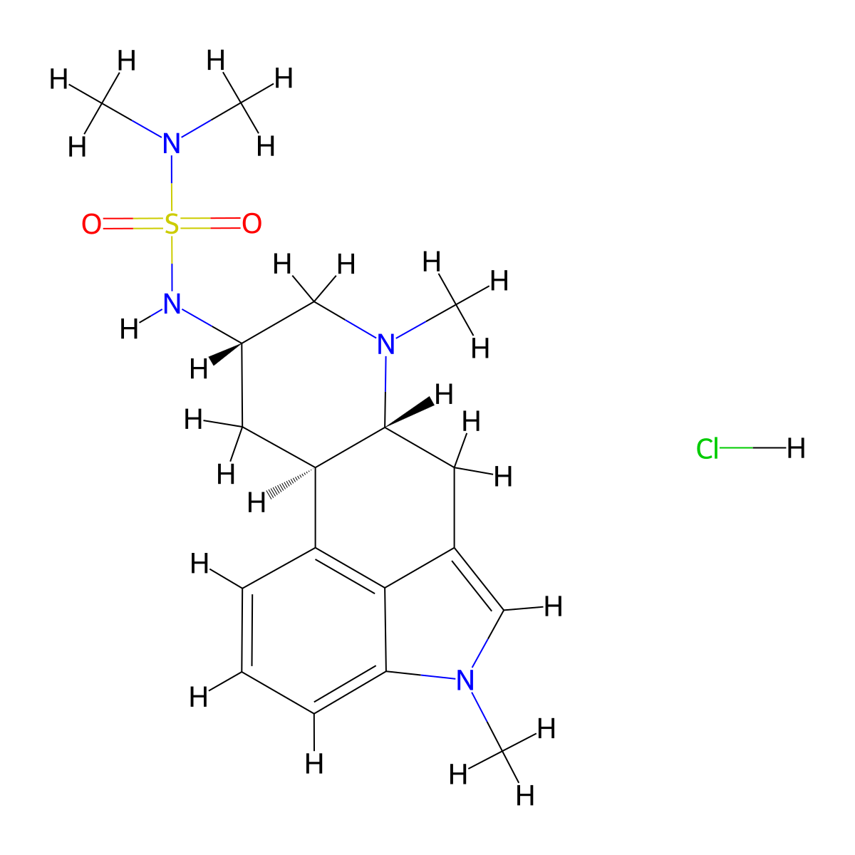 Mesulergine hydrochloride molecular structure, CAS 72786-12-0