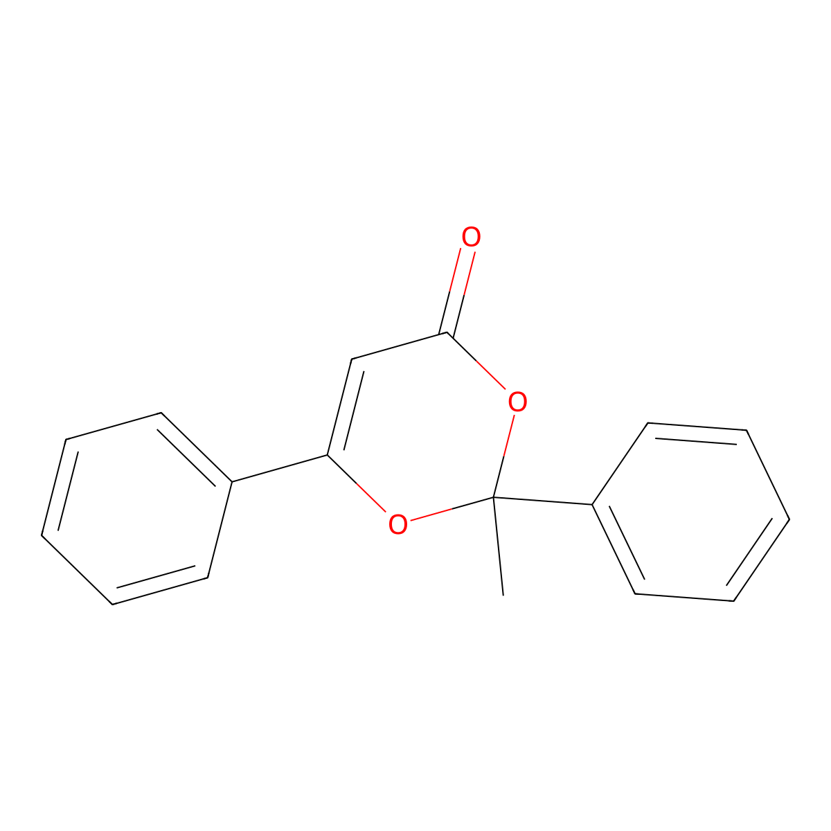 4H-1,3-Dioxin-4-one, 2,6-diphenyl-2-methyl- molecular structure, CAS 72786-85-7