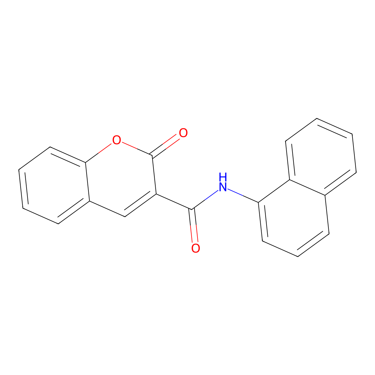 N-(naphthalen-1-yl)-2-oxo-2H-chromene-3-carboxamide molecular structure, CAS 72788-19-3