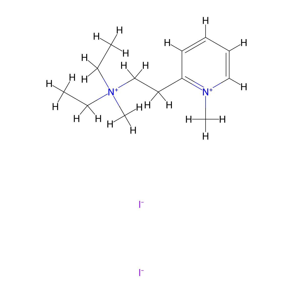Pyridinium, 2-(2-(diethylmethylammonio)ethyl)-1-methyl-, diiodide molecular structure, CAS 7279-54-1