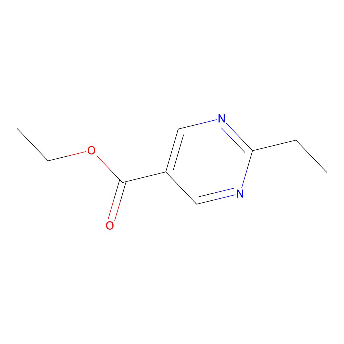 Ethyl 2-ethylpyrimidine-5-carboxylate molecular structure, CAS 72790-13-7