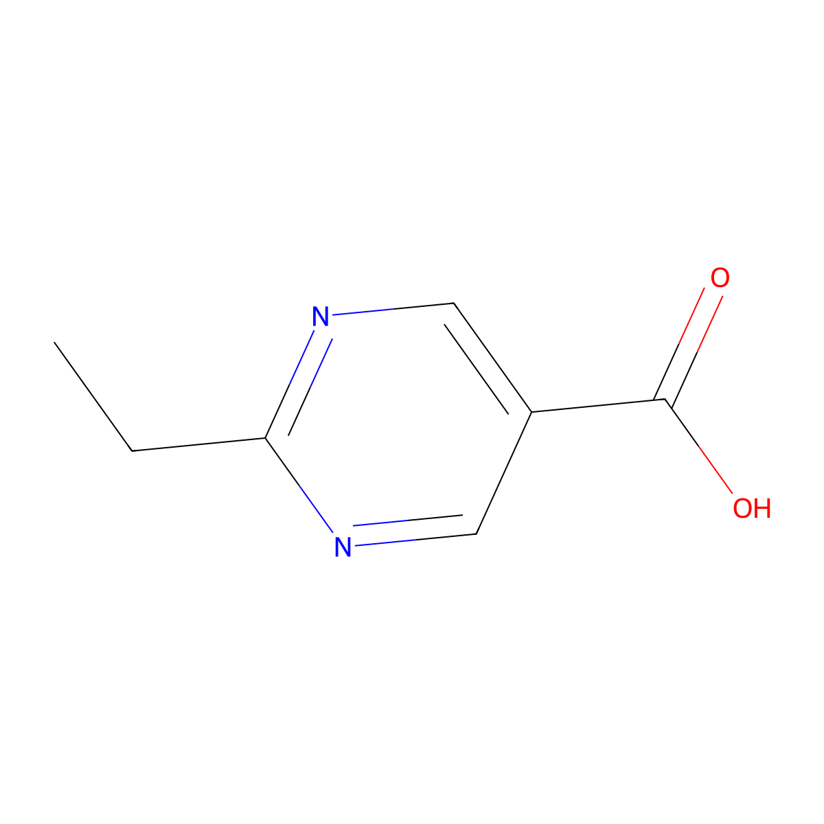 2-Ethylpyrimidine-5-carboxylic acid molecular structure, CAS 72790-16-0