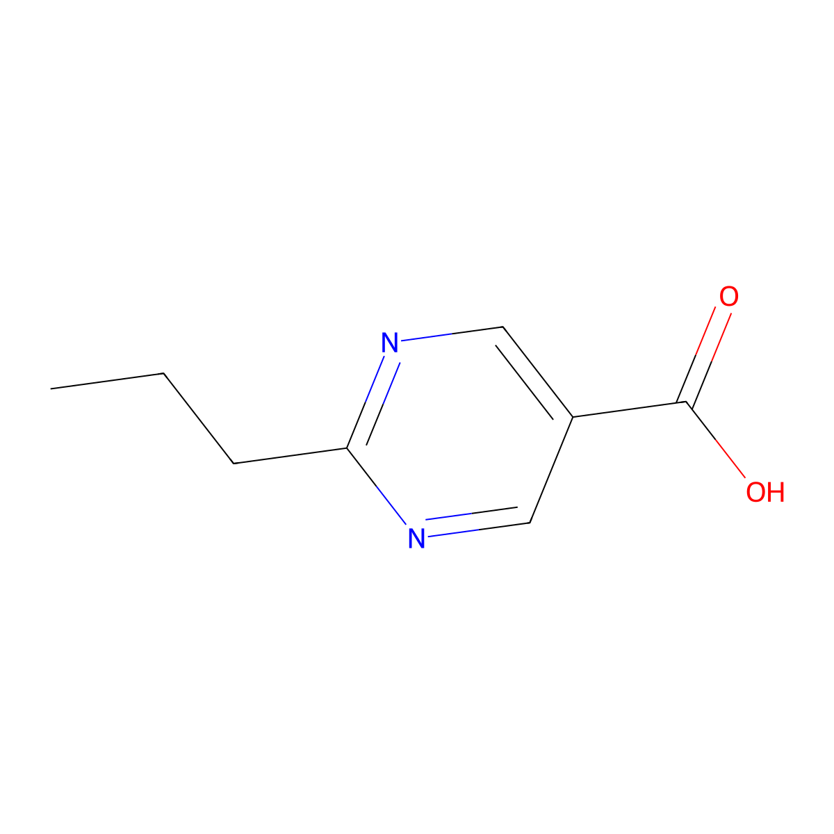 2-Propylpyrimidine-5-carboxylic acid molecular structure, CAS 72790-17-1
