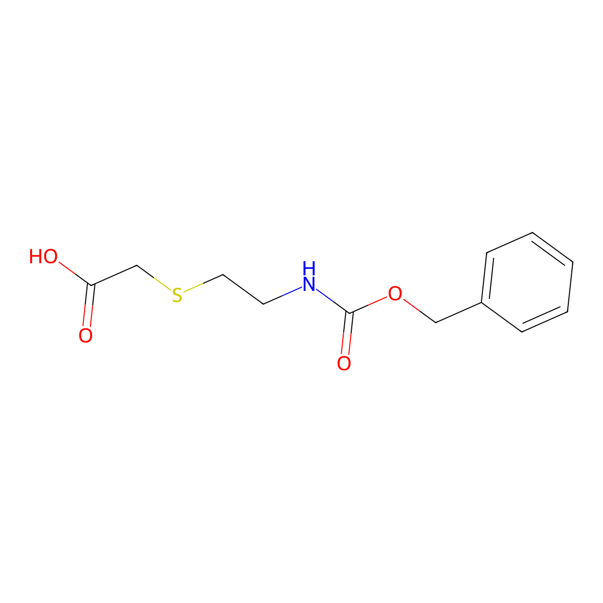 2-[(2-{[(Benzyloxy)carbonyl]amino}ethyl)sulfanyl]acetic acid molecular structure, CAS 72792-73-5
