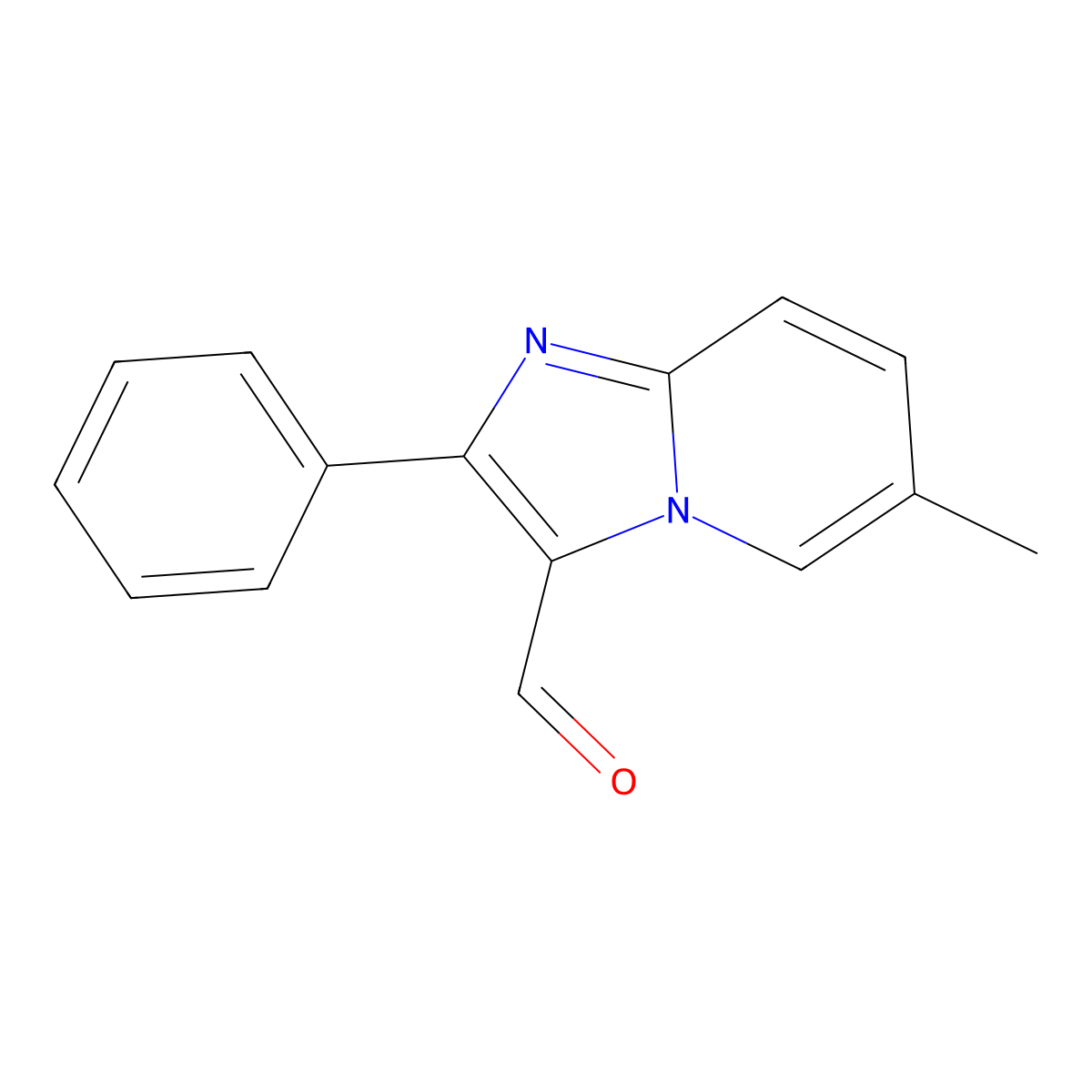 6-Methyl-2-phenylimidazo[1,2-a]pyridine-3-carbaldehyde molecular structure, CAS 727975-78-2