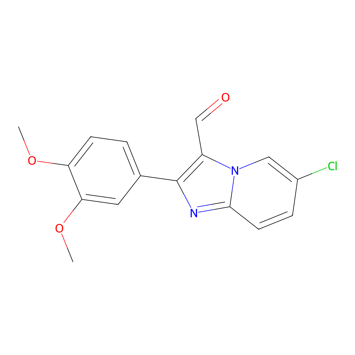 6-Chloro-2-(3,4-dimethoxyphenyl)imidazo[1,2-a]pyridine-3-carbaldehyde molecular structure, CAS 727976-31-0