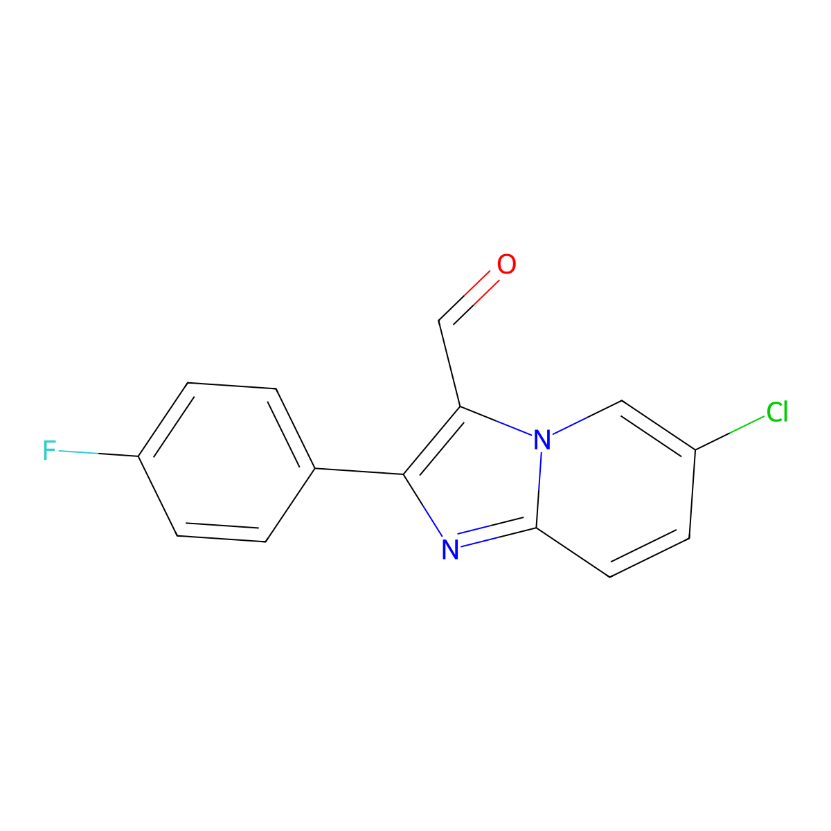 6-Chloro-2-(4-fluorophenyl)imidazo[1,2-a]pyridine-3-carbaldehyde molecular structure, CAS 727976-32-1