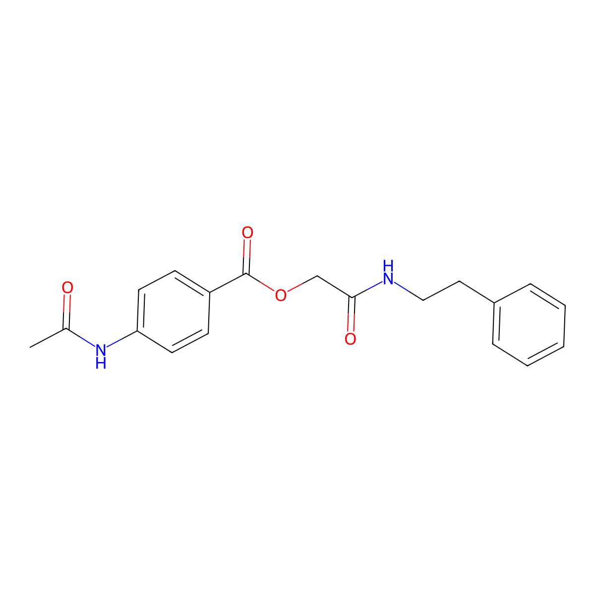 2-Oxo-2-(phenethylamino)ethyl 4-acetamidobenzoate molecular structure, CAS 727978-42-9