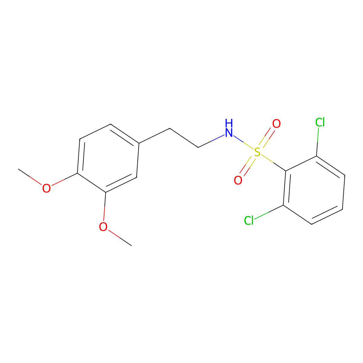 2,6-dichloro-N-(3,4-dimethoxyphenethyl)benzenesulfonamide molecular structure, CAS 727979-37-5