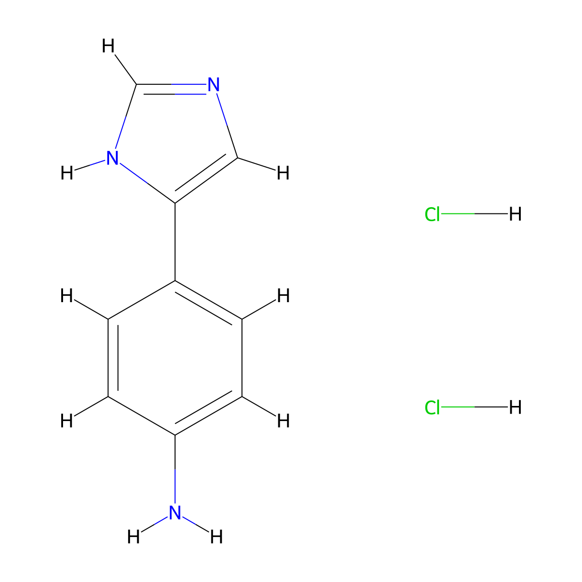 4-(1H-imidazol-4-yl)aniline dihydrochloride molecular structure, CAS 72798-67-5