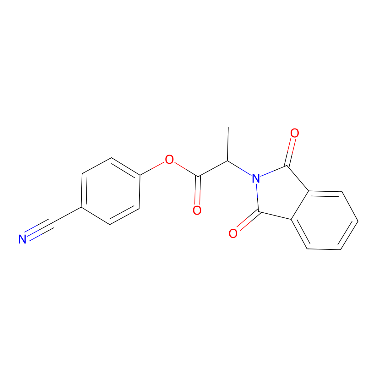 4-cyanophenyl 2-(1,3-dioxo-2,3-dihydro-1H-isoindol-2-yl)propanoate molecular structure, CAS 727980-91-8