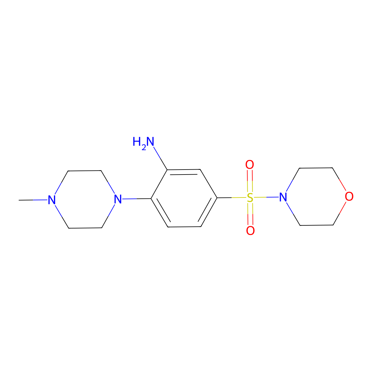 2-(4-Methylpiperazin-1-yl)-5-(morpholine-4-sulfonyl)aniline molecular structure, CAS 727982-67-4