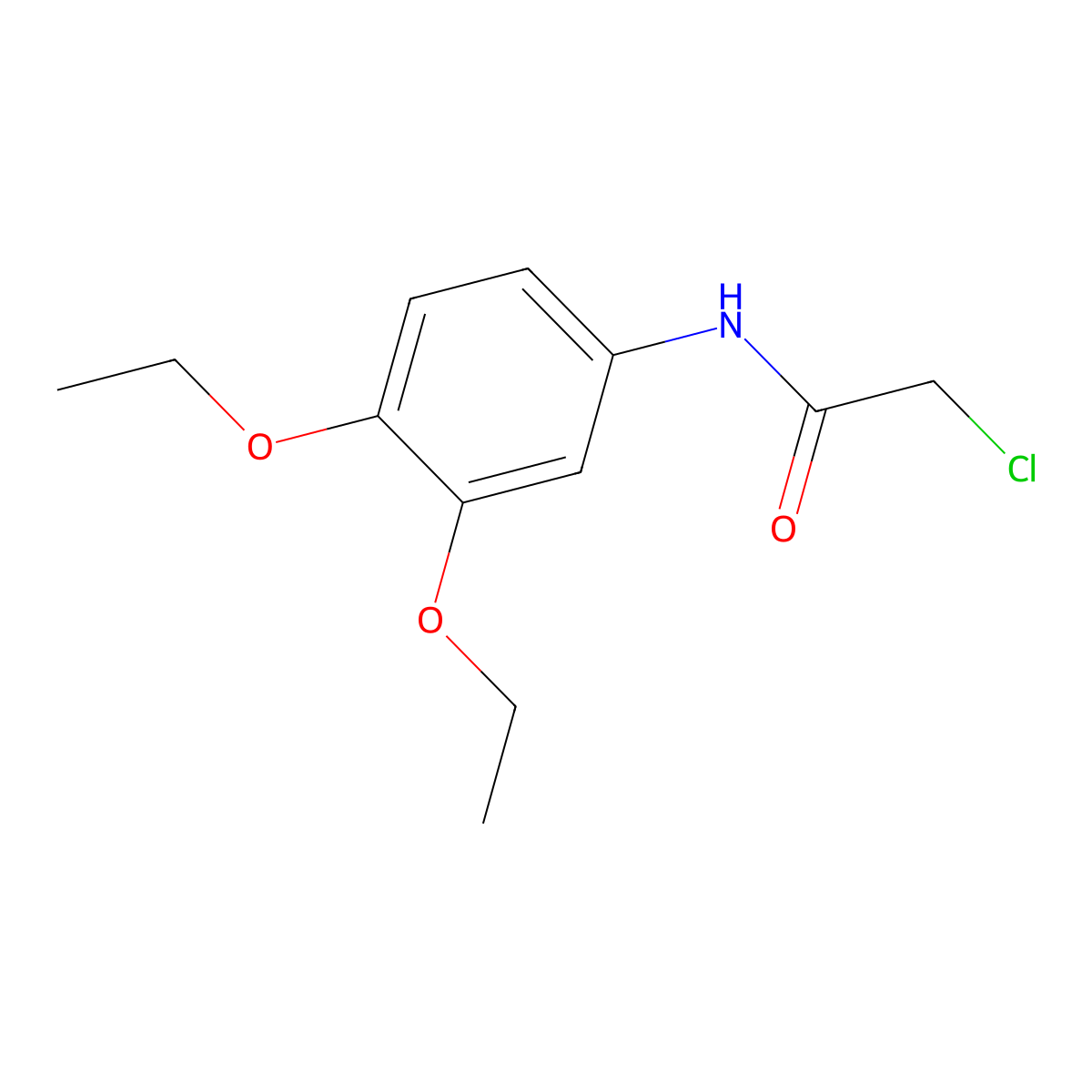 2-chloro-N-(3,4-diethoxyphenyl)acetamide molecular structure, CAS 727982-71-0
