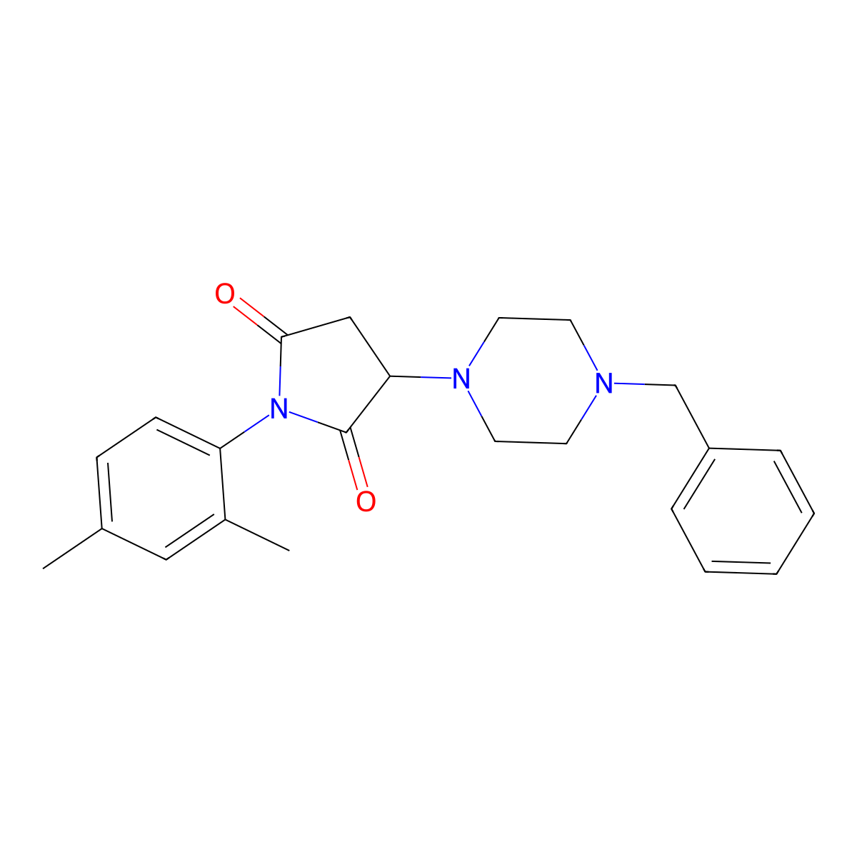 3-(4-Benzylpiperazin-1-yl)-1-(2,4-dimethylphenyl)pyrrolidine-2,5-dione molecular structure, CAS 727983-26-8