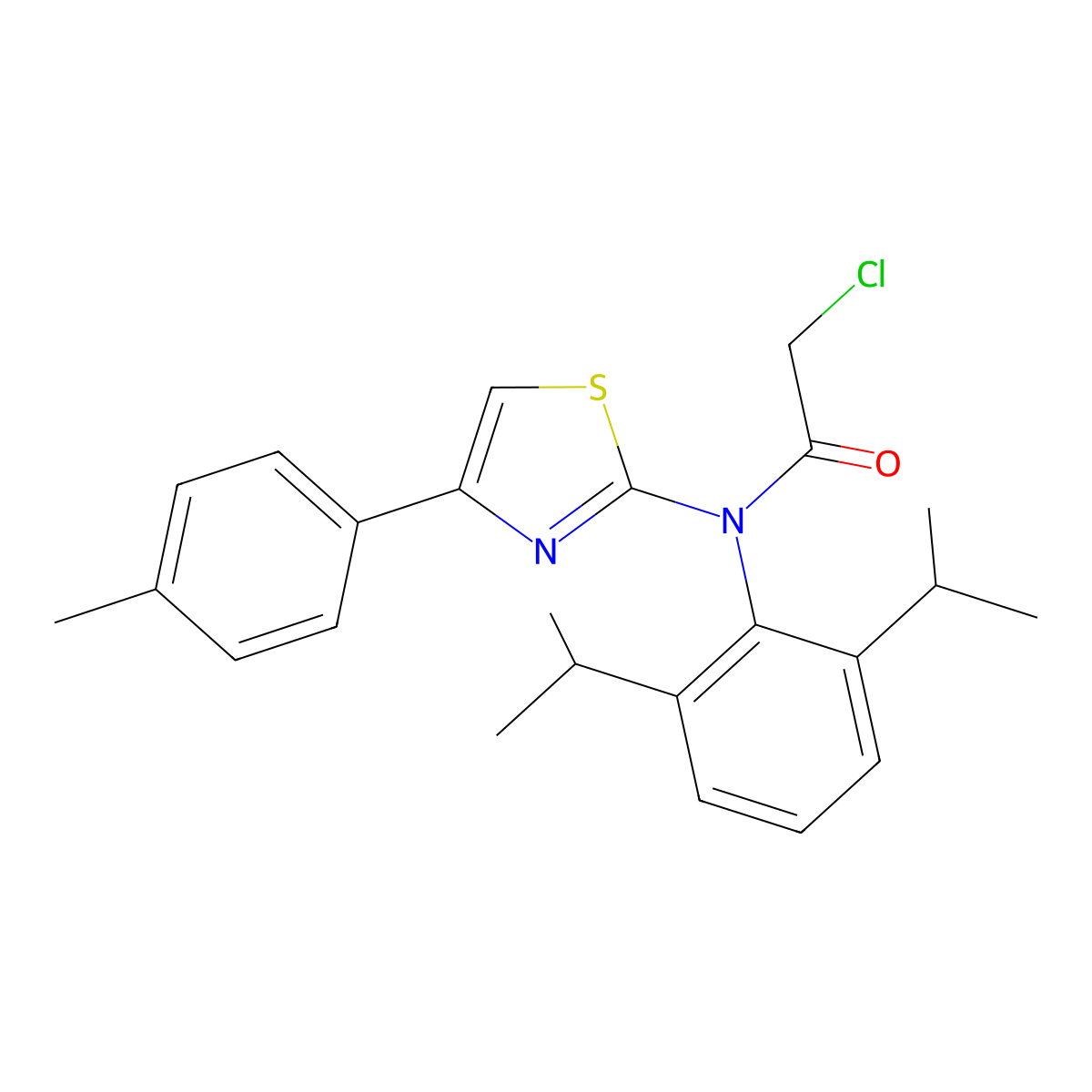 N-[2,6-bis(propan-2-yl)phenyl]-2-chloro-N-[4-(4-methylphenyl)-1,3-thiazol-2-yl]acetamide molecular structure, CAS 727983-28-0