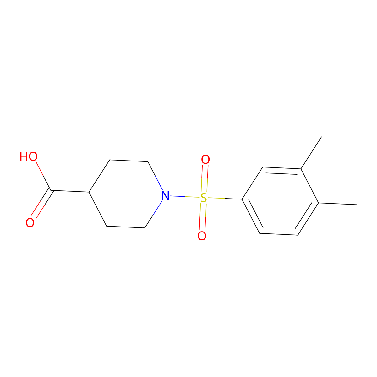 1-[(3,4-Dimethylphenyl)sulfonyl]piperidine-4-carboxylic acid molecular structure, CAS 727983-31-5