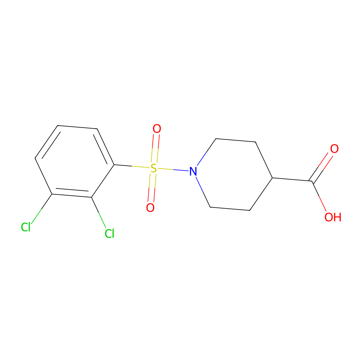 1-(2,3-Dichlorobenzenesulfonyl)piperidine-4-carboxylic acid molecular structure, CAS 727983-32-6
