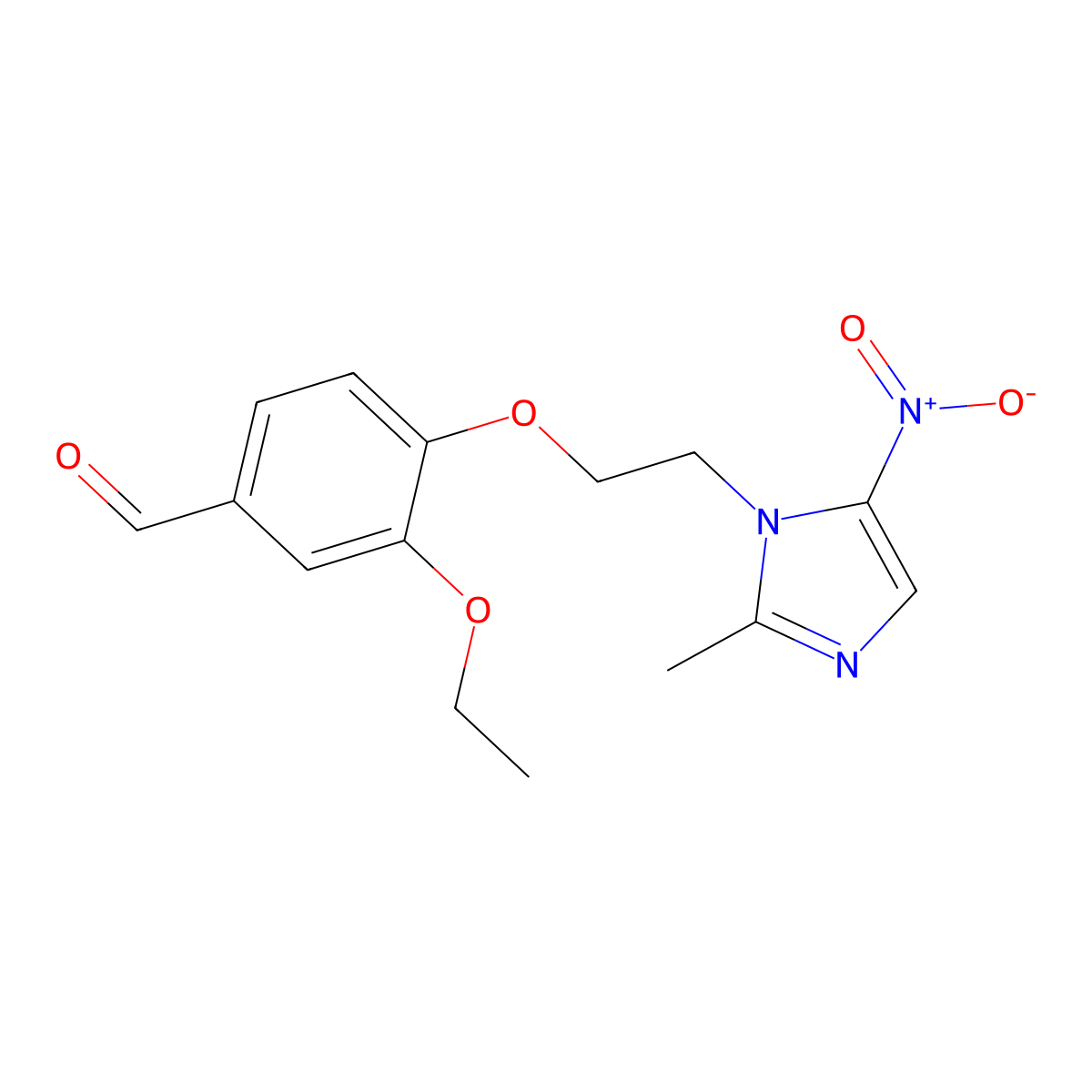 3-ethoxy-4-[2-(2-methyl-5-nitro-1H-imidazol-1-yl)ethoxy]benzaldehyde molecular structure, CAS 727983-34-8