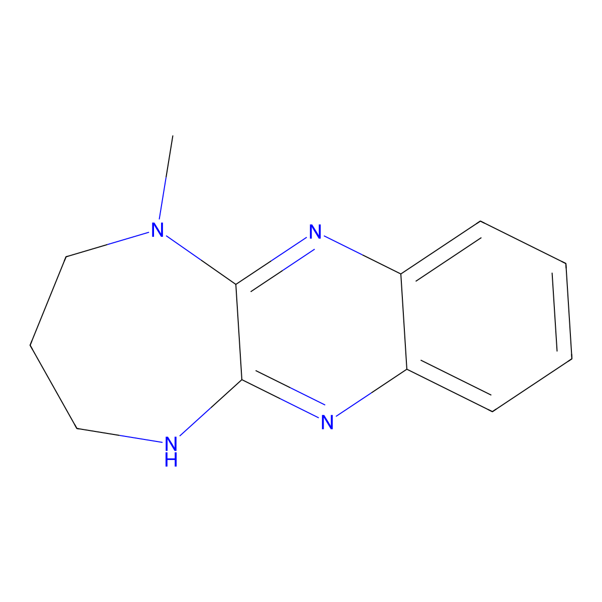 1-methyl-1H,2H,3H,4H,5H-[1,4]diazepino[2,3-b]quinoxaline molecular structure, CAS 727983-38-2