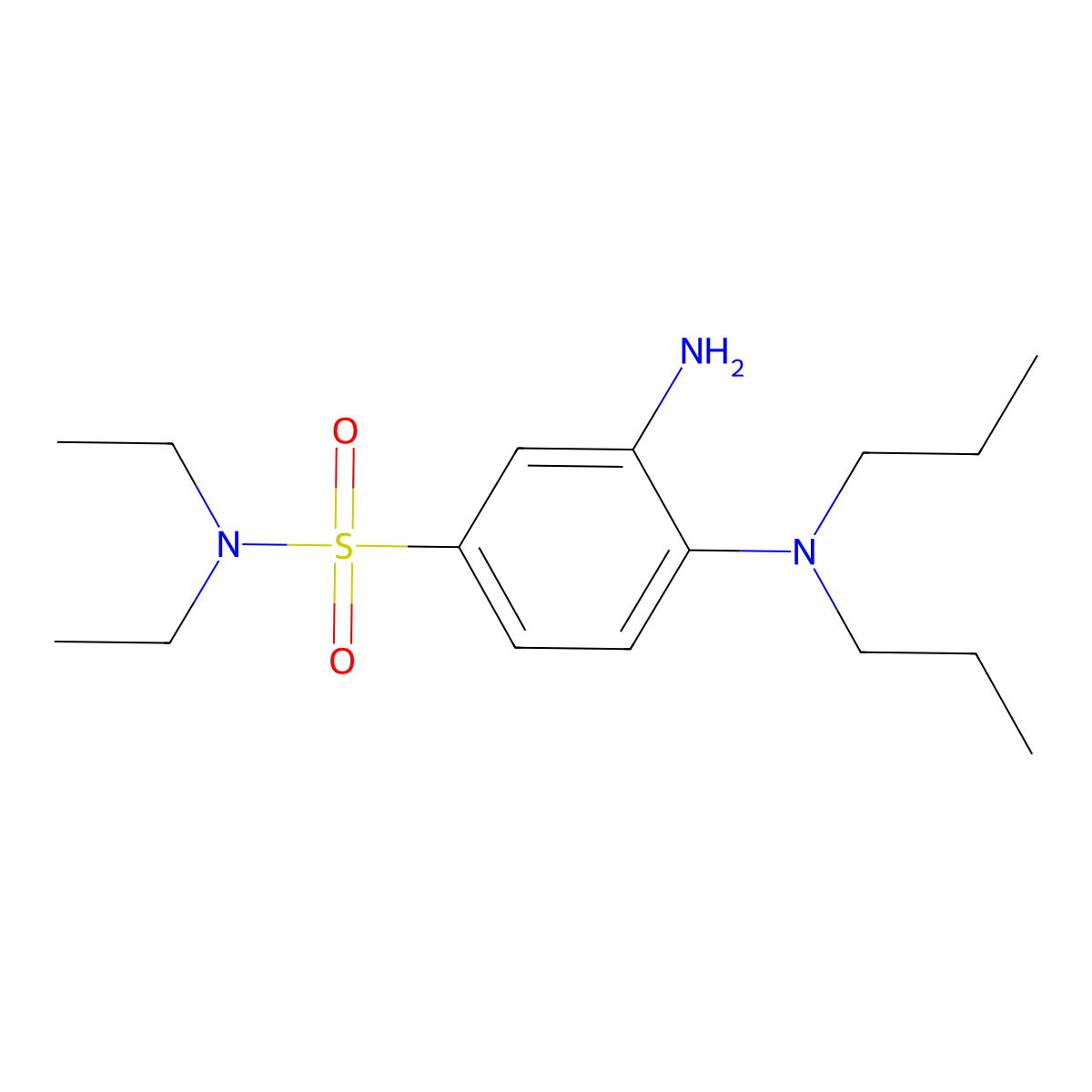 3-amino-4-(dipropylamino)-N,N-diethylbenzene-1-sulfonamide molecular structure, CAS 727983-40-6