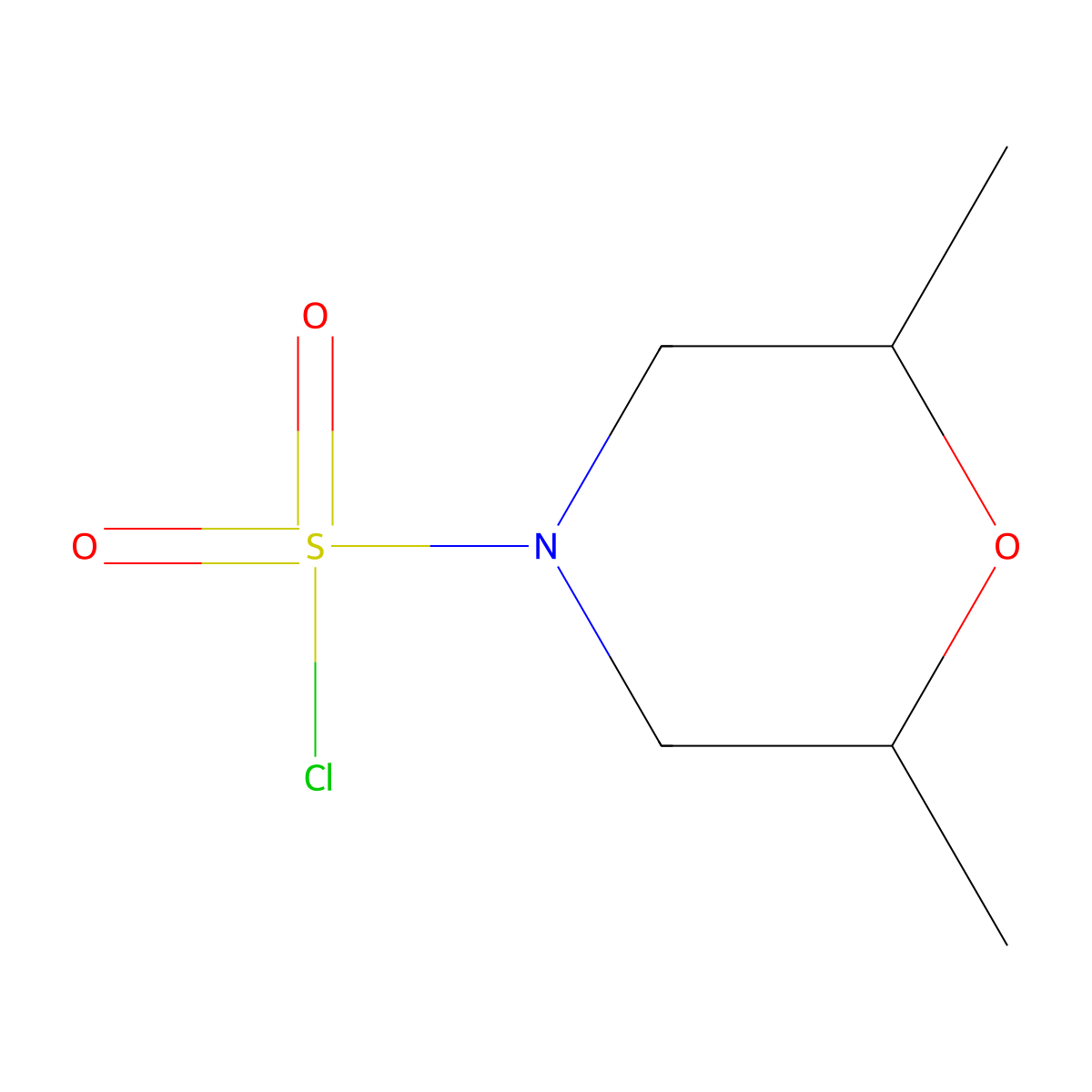 (2R,6S)-2,6-dimethylmorpholine-4-sulfonyl chloride molecular structure, CAS 727989-87-9