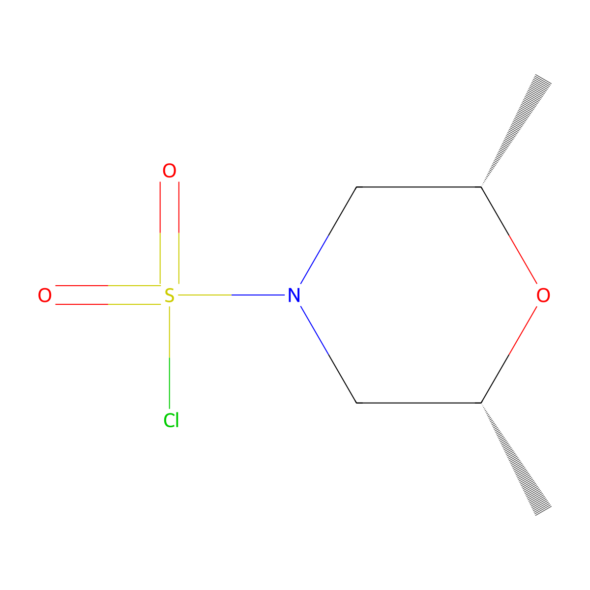 (2R,6S)-2,6-dimethylmorpholine-4-sulfonyl chloride molecular structure, CAS 727989-87-9