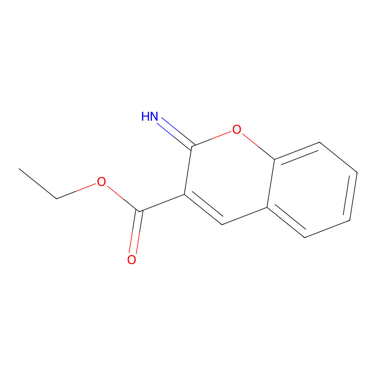 2-Imino-2H-1-benzopyran-3-carboxylic acid ethyl ester molecular structure, CAS 72799-05-4