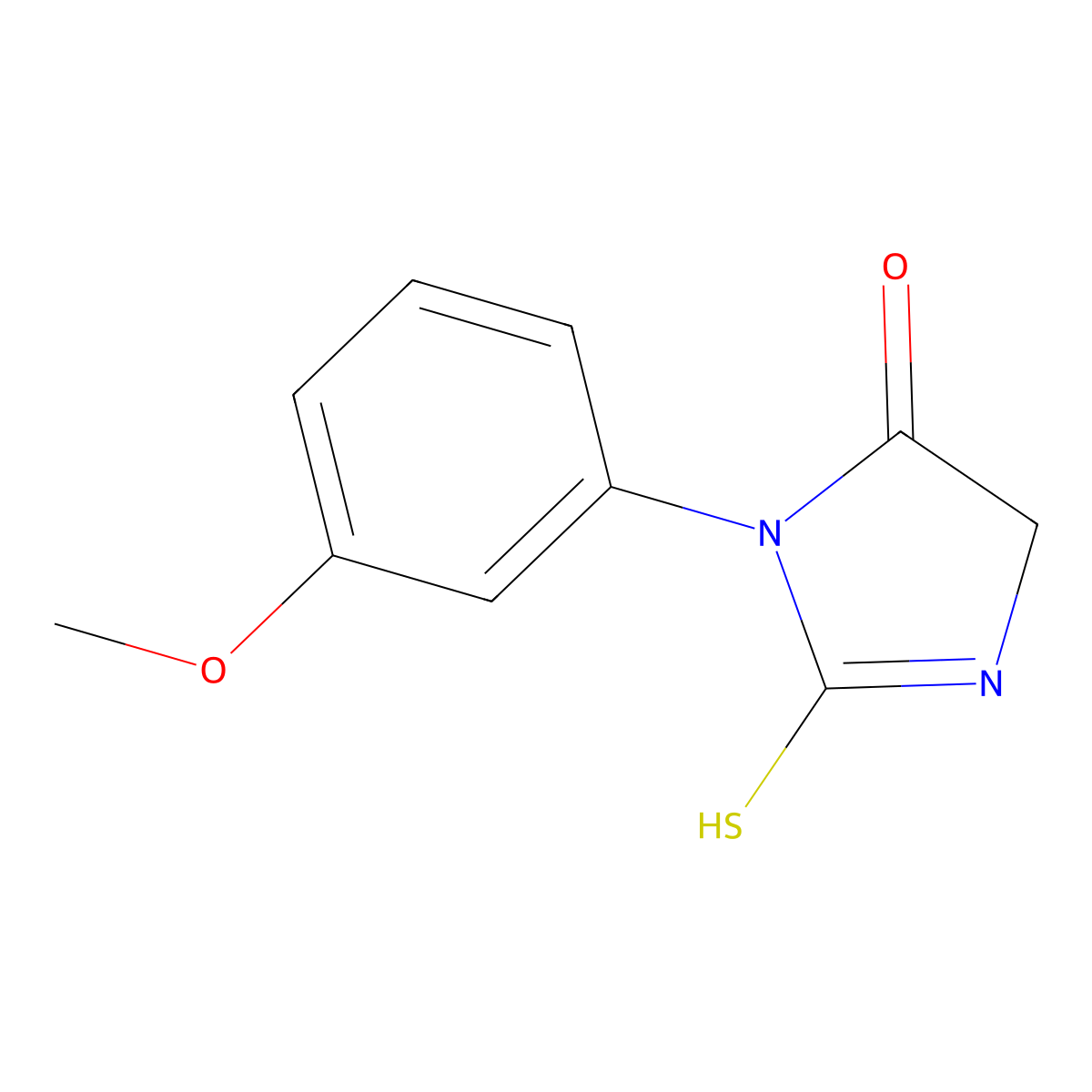 1-(3-methoxyphenyl)-2-sulfanyl-4,5-dihydro-1H-imidazol-5-one molecular structure, CAS 72799-35-0