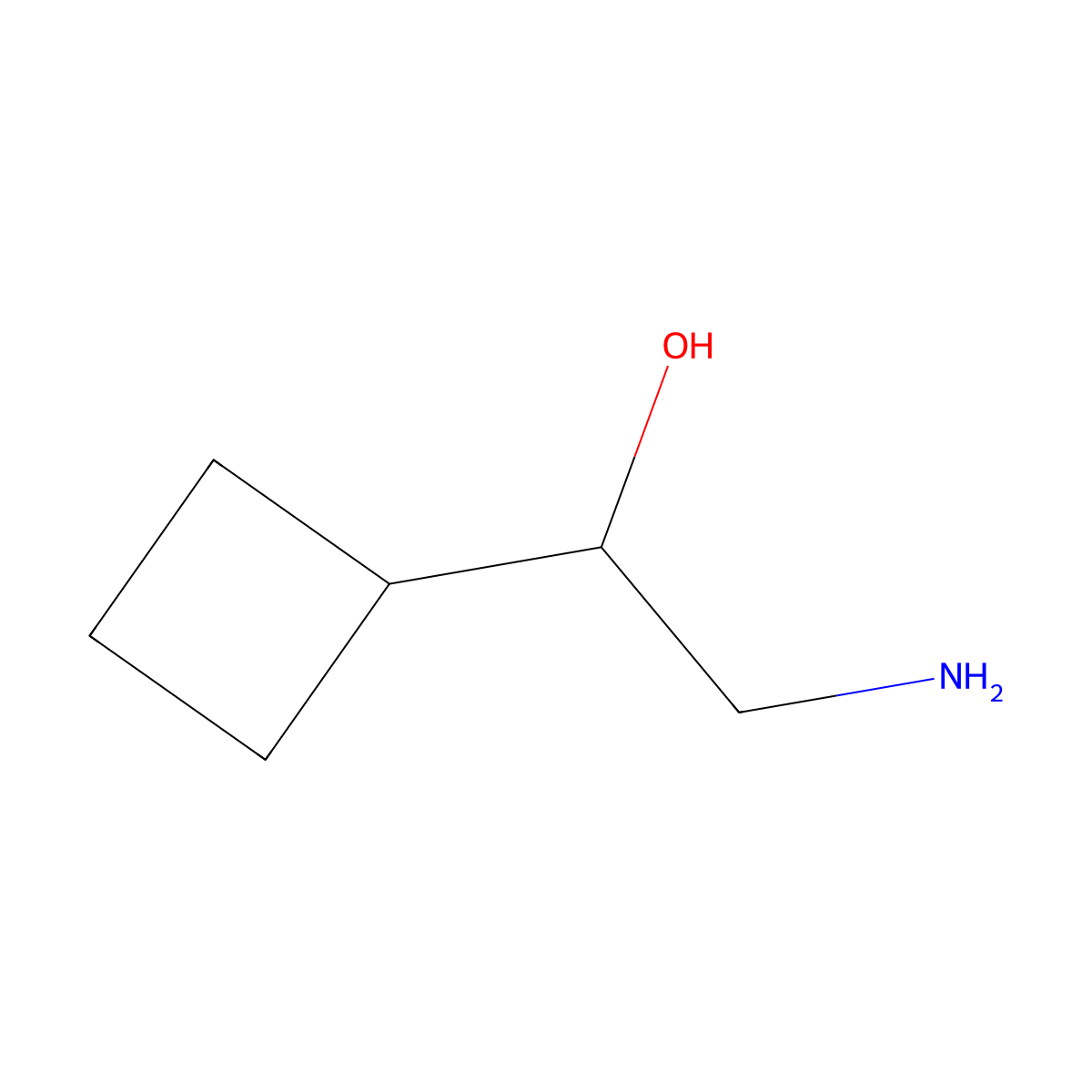 2-Amino-1-cyclobutylethan-1-ol molecular structure, CAS 72799-57-6